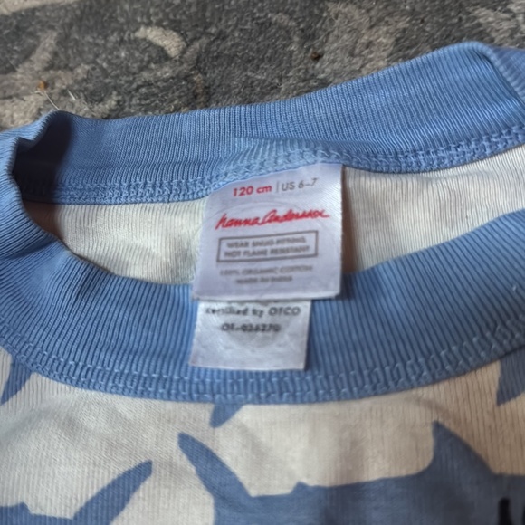 Hanna Andersson 100% organic cotton size 6-7 Shark Print Kids Shirt - Blue - Picture 4 of 4